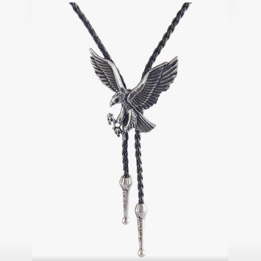 Silver Eagle Bird Bolo Tie‎